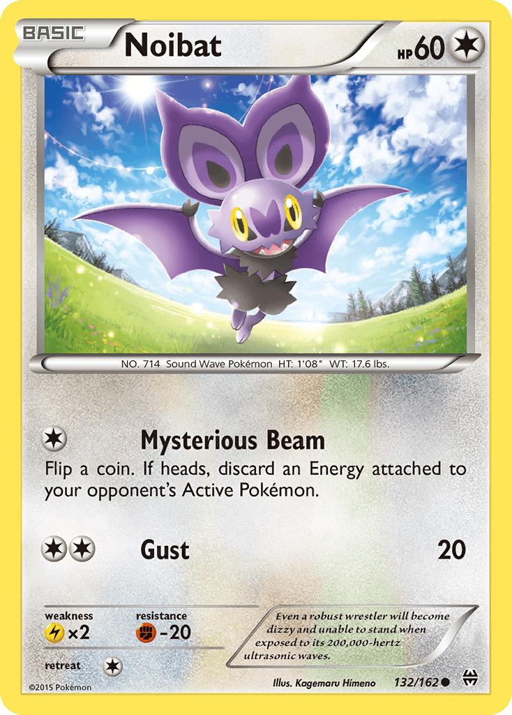 Noibat (132/162) [XY: BREAKthrough] card featuring its abilities and colorful design.