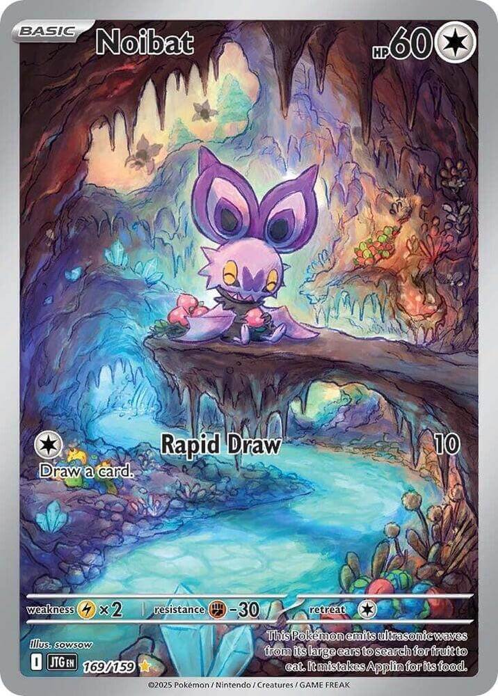 Noibat (169/159) [Scarlet & Violet: Journey Together] card featuring Noibat in a colorful cave setting.