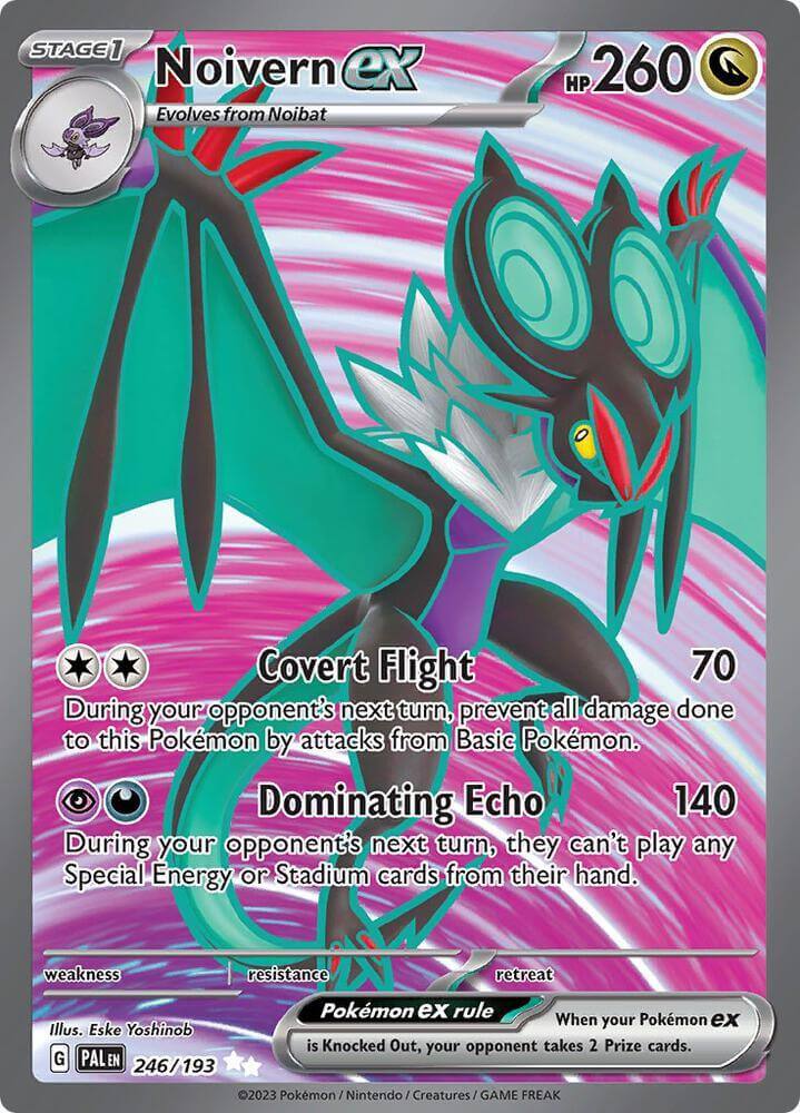 Noivern ex (246/193) [Scarlet & Violet: Paldea Evolved] featuring artwork of a Dragon-type Pokémon.