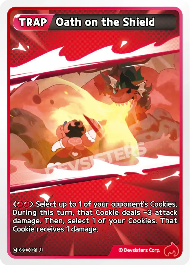 Oath on the Shield BS3-021 U | Uncommon Card featuring a trap effect and gameplay details.