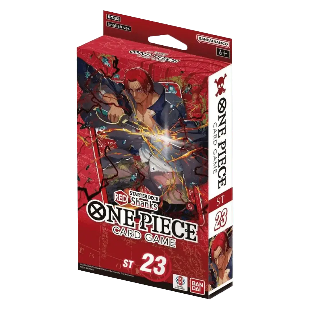 Starter Deck (RED Shanks) packaging featuring vibrant artwork from the One Piece card game.