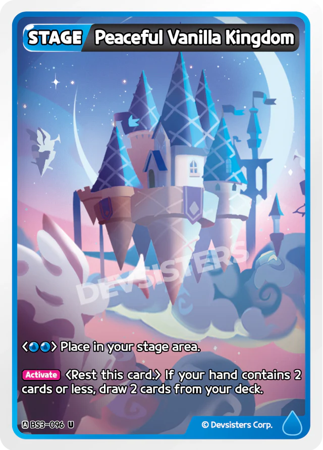 Peaceful Vanilla Kingdom BS3-06 U | Uncommon Card featuring a mystical castle design.