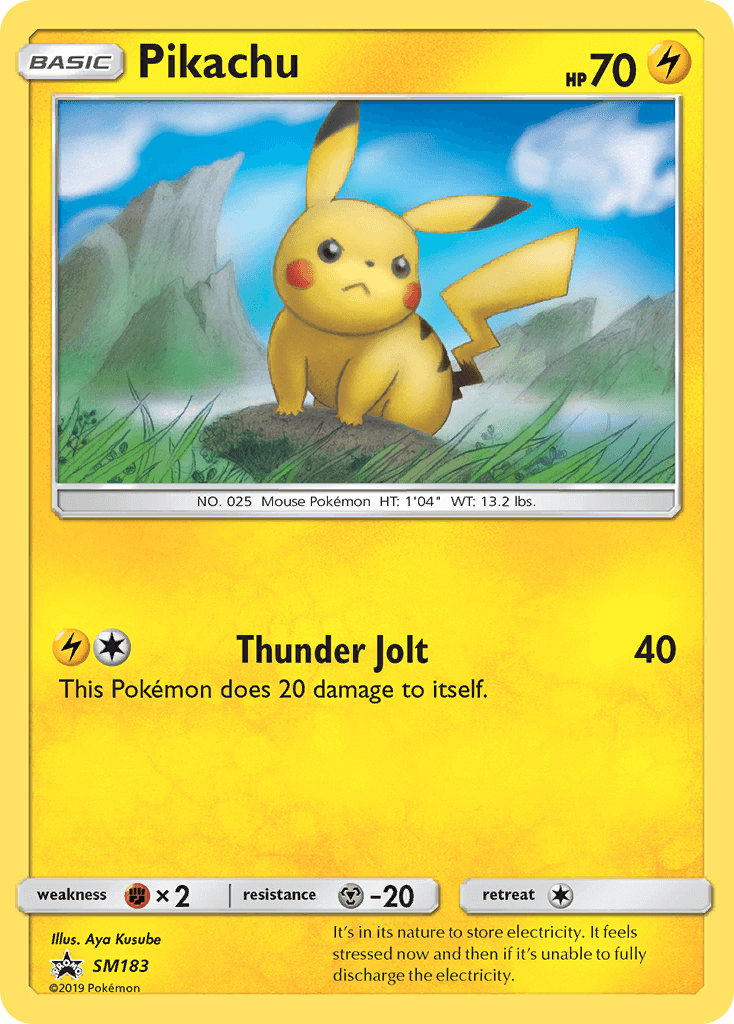 Pikachu (SM183) [Sun & Moon: Black Star Promos] card featuring Thunder Jolt attack.