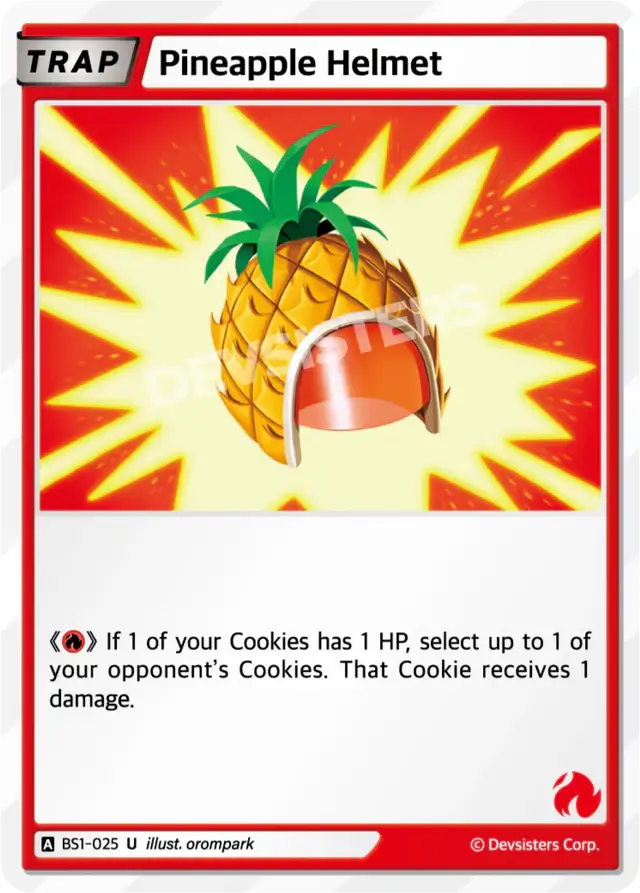 Pineapple Helmet BS1-025 U | Uncommon Card illustration featuring a pineapple-shaped helmet.