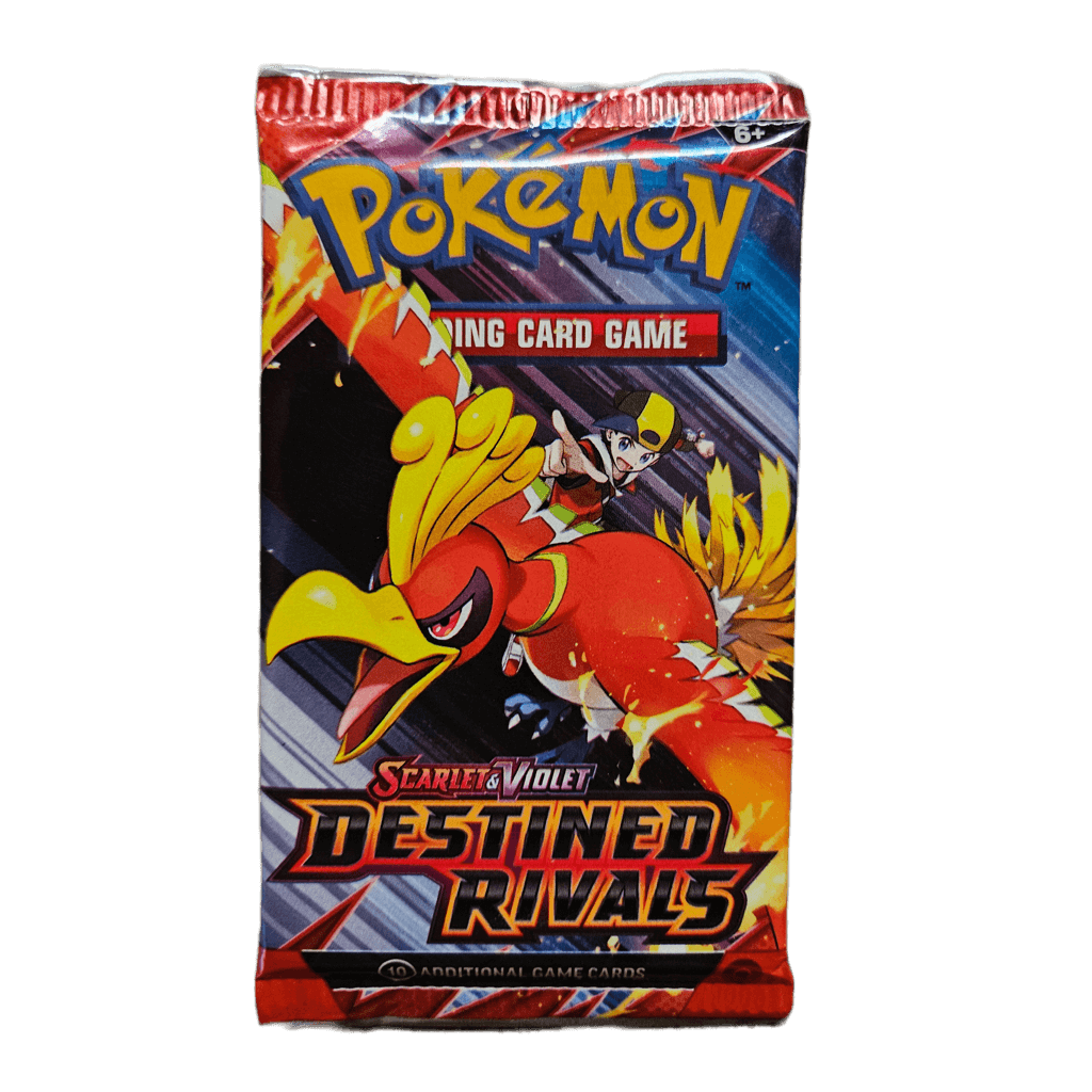 Pokemon Destined Rivals Booster Pack featuring Scarlet and Violet card game artwork