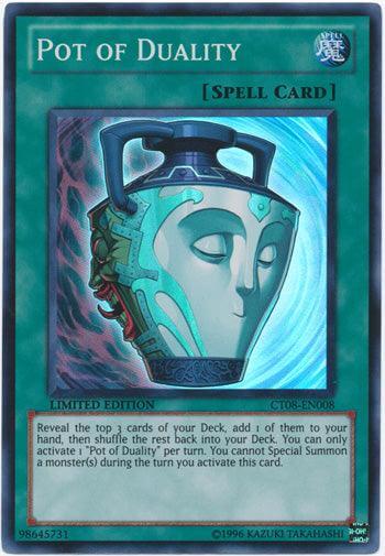 Pot of Duality [CT08-EN008] Super Rare card featuring artwork and spell details.
