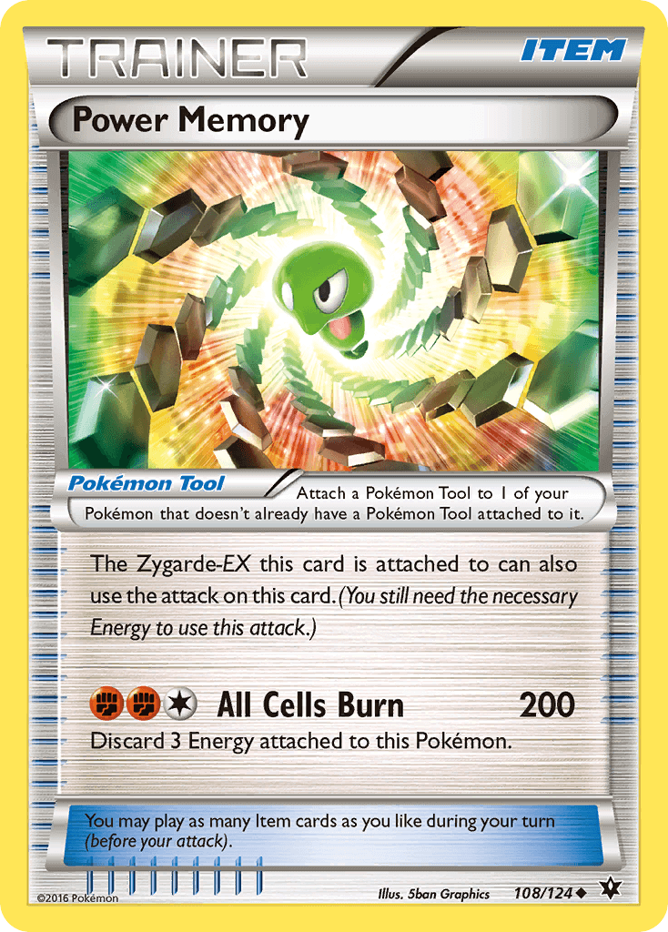 Power Memory (108/124) [XY: Fates Collide] Pokémon Tool item card for trainers