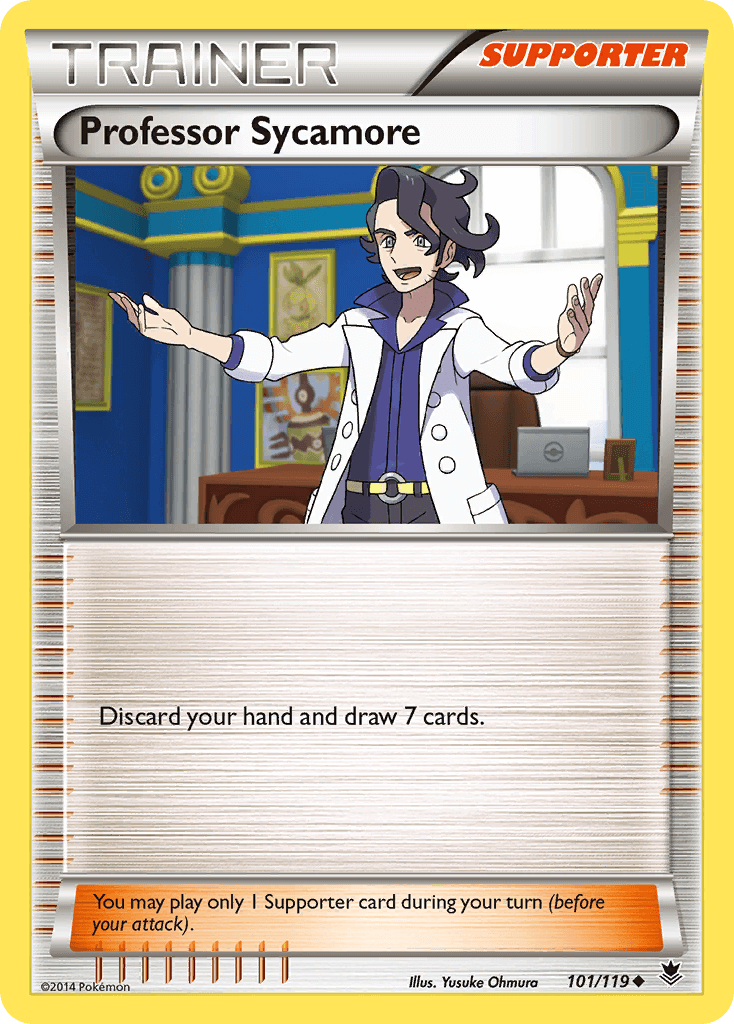 Professor Sycamore (101/119) [XY: Phantom Forces] Supporter card featuring Professor Sycamore, with ability to draw 7 cards.
