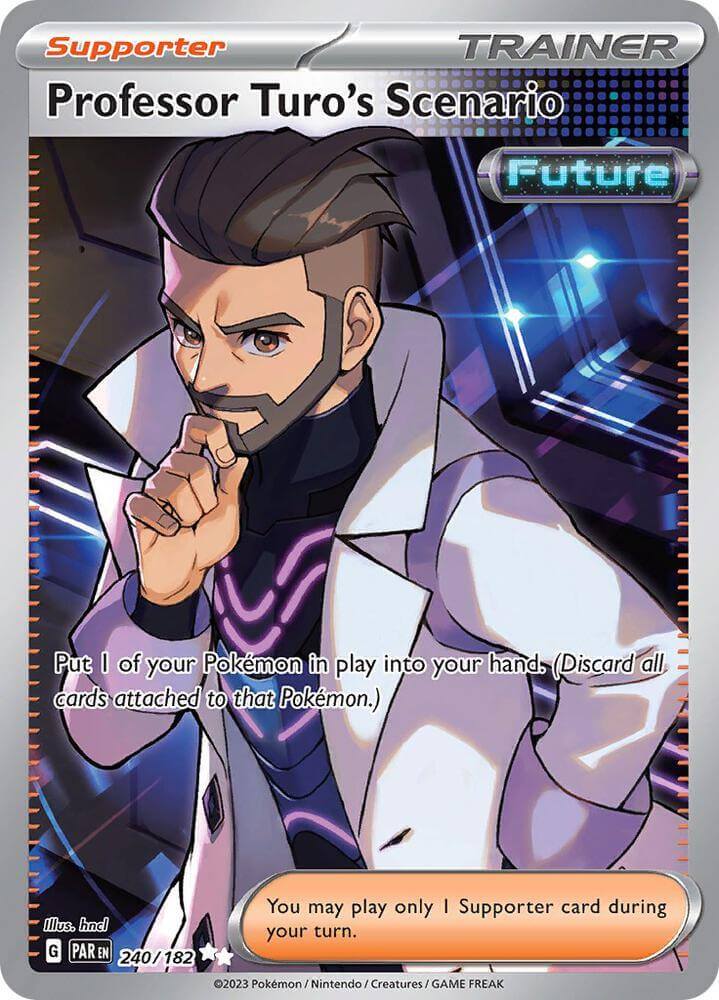 Professor Turo's Scenario (240/182) [Scarlet & Violet: Paradox Rift] ultra rare supporter card.
