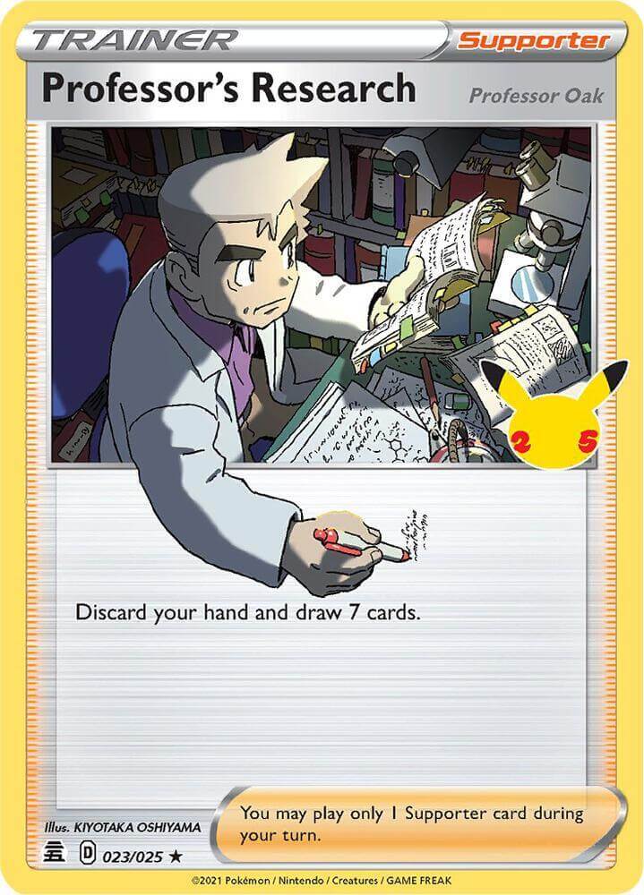 Professor's Research (023/025) [Celebrations: 25th Anniversary] Holo Rare Trainer card featuring Professor Oak.