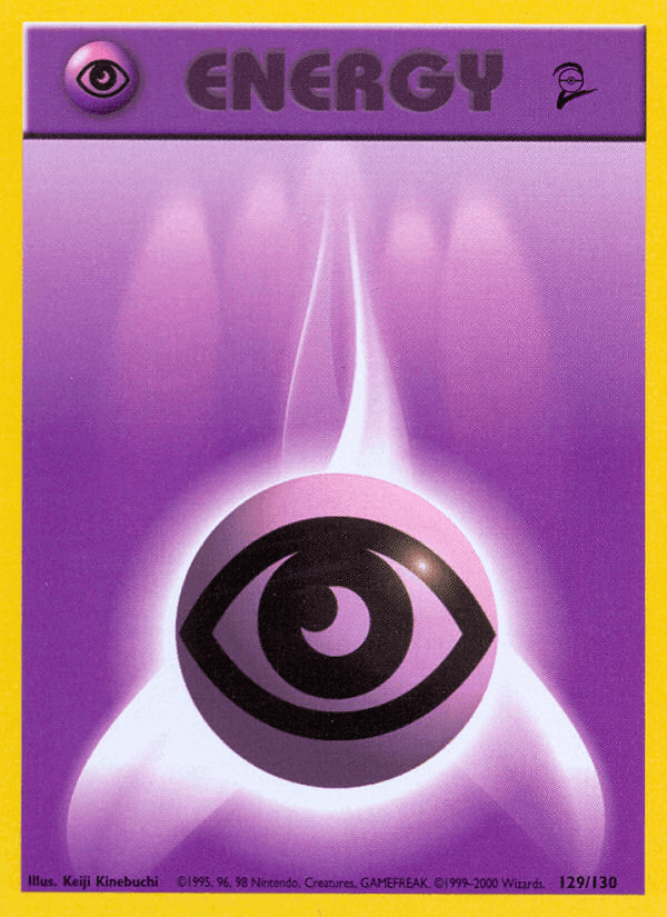 Psychic Energy (129/130) [Base Set 2] card featuring a purple energy design and eye symbol.