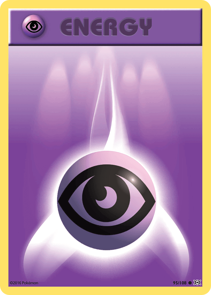 Psychic Energy (95/108) [XY: Evolutions] card featuring a purple energy symbol and eye design.