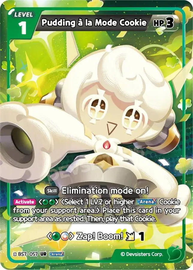 Pudding a la Mode Cookie BS7-067 UR | Ultra Rare Card showcasing vivid artwork and design.
