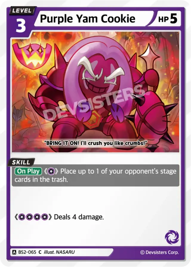 Purple Yam Cookie BS2-065 C | Common Card featuring vibrant illustration and skills to play.