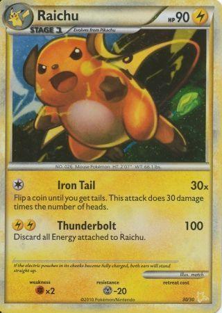 Raichu (30/30) [HeartGold & SoulSilver: Trainer Kit - Raichu] Lightning type promo card.