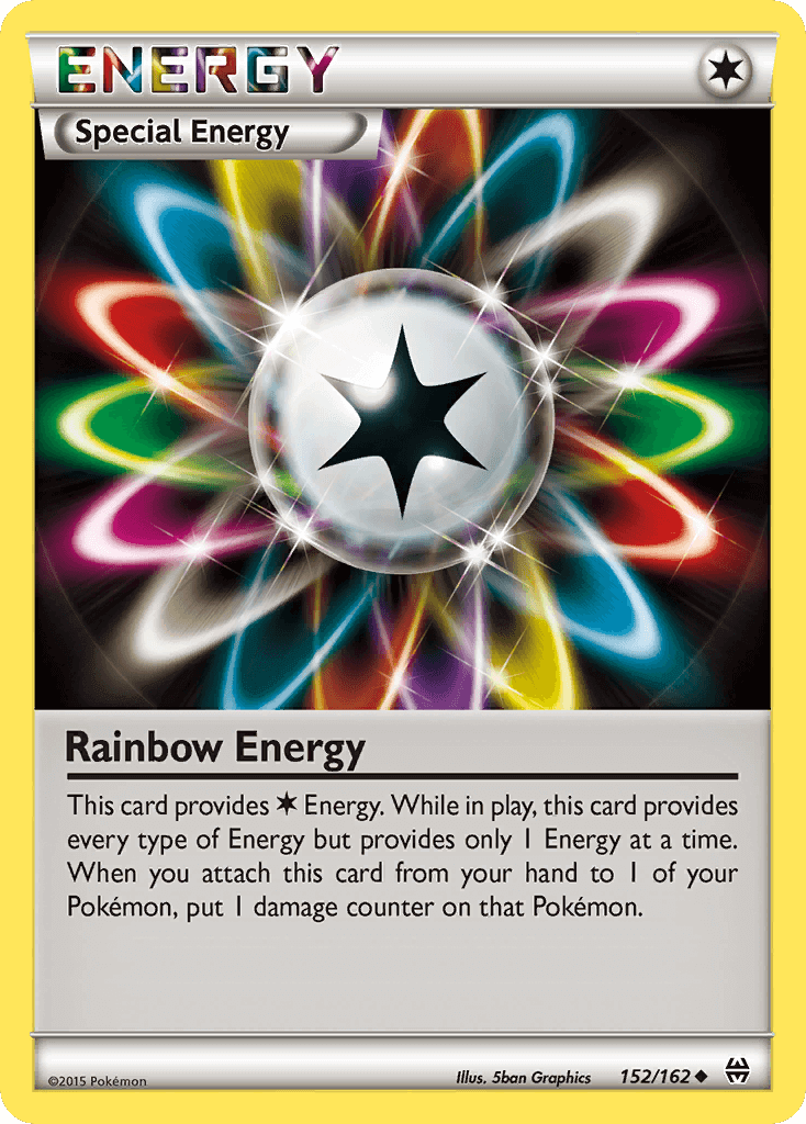 Rainbow Energy (152/162) [XY: BREAKthrough] card featuring a colorful star design and special energy effects.