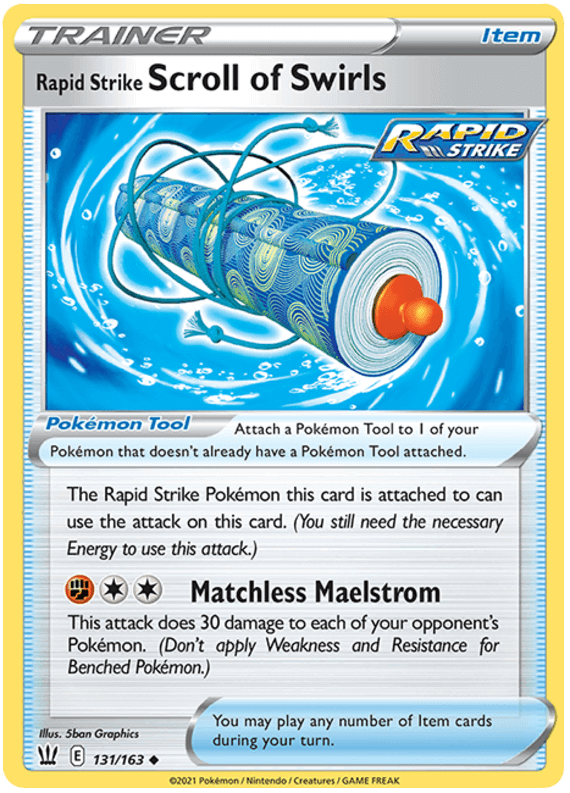 Rapid Strike Scroll of Swirls (131/163) [Sword & Shield: Battle Styles] item card featuring a vibrant design.