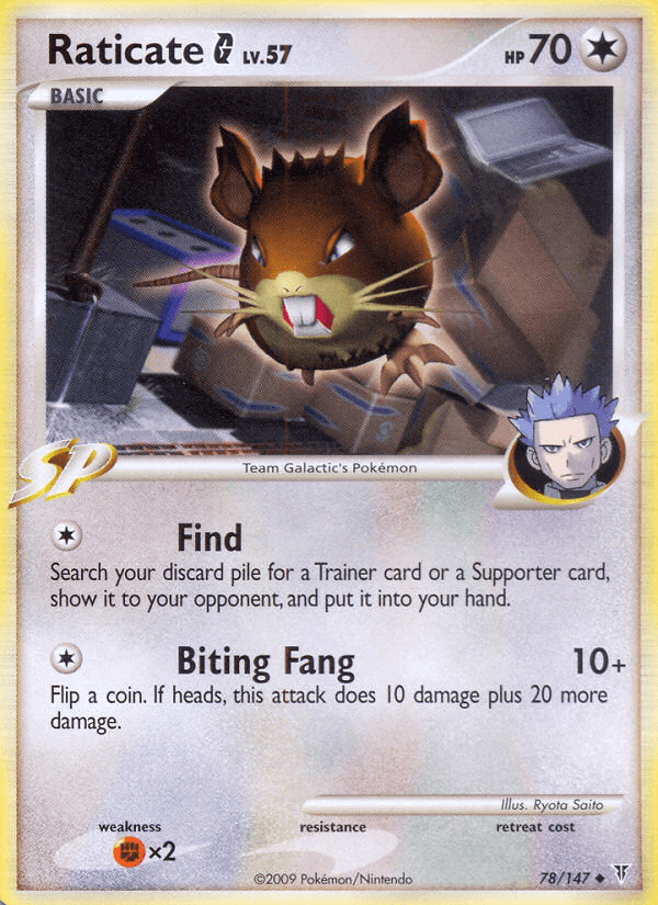 Raticate G (78/147) [Platinum: Supreme Victors] card showcasing artwork and abilities.