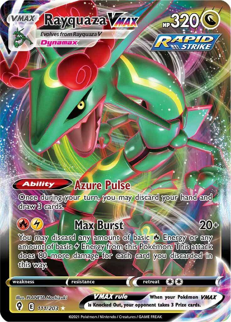 Rayquaza VMAX (111/203) [Sword & Shield: Evolving Skies] featuring Ultra Rare Dragon type with dynamax ability