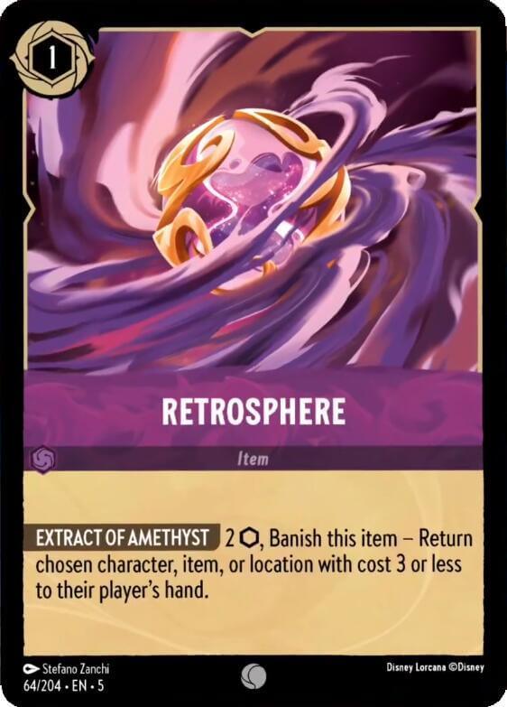 Retrosphere (64/204) [Shimmering Skies] card featuring Extract of Amethyst ability and vibrant art.