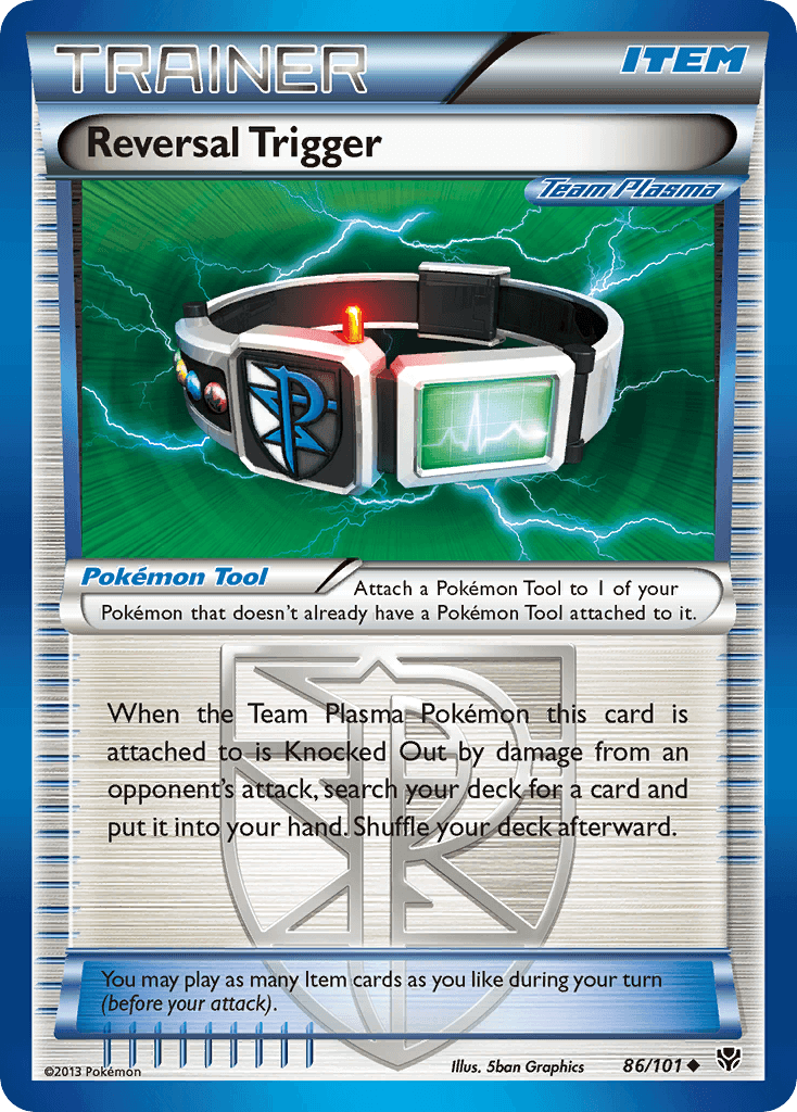 Reversal Trigger (86/101) [Black & White: Plasma Blast] item card showcasing Team Plasma design and effects.