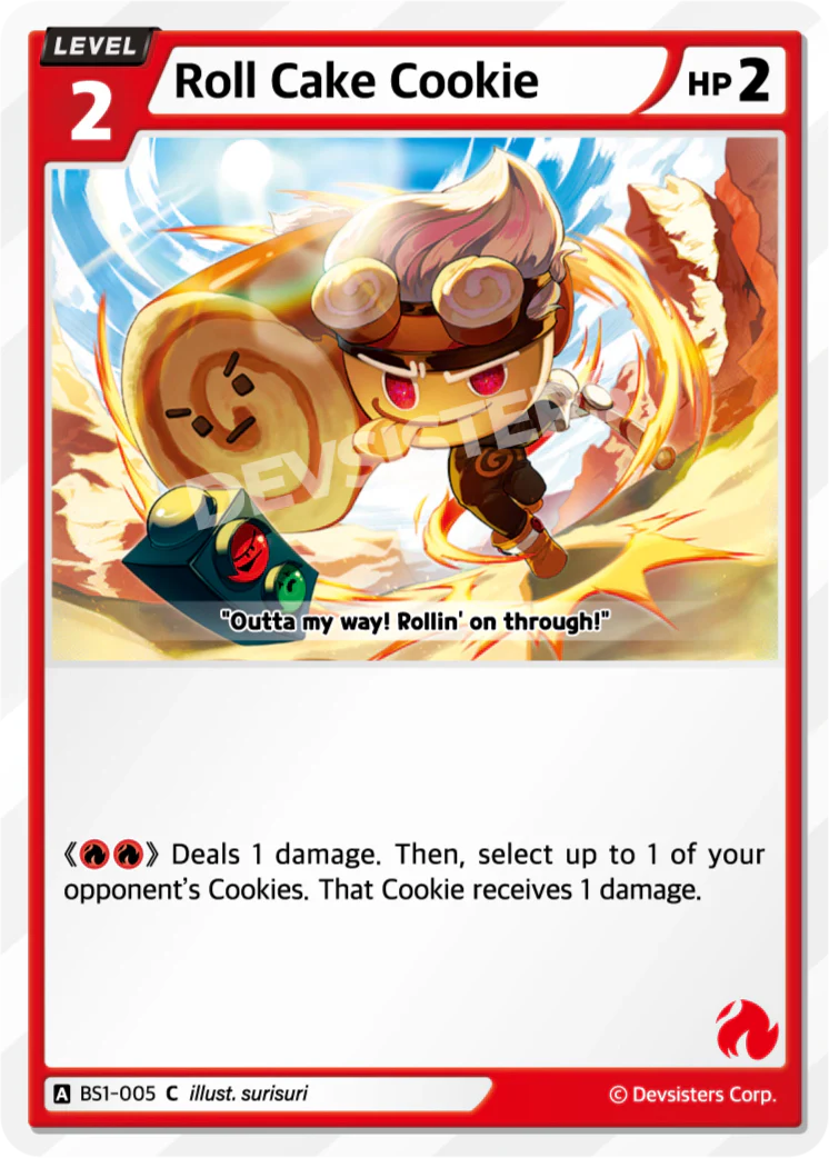 Roll Cake Cookie BS1-005 C | Common Card featuring a character illustration and gameplay details.