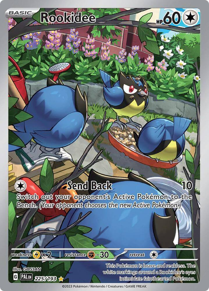 Rookidee (225/193) [Scarlet & Violet: Paldea Evolved] trading card showcasing Colorless type and Illustration Rare rarity.