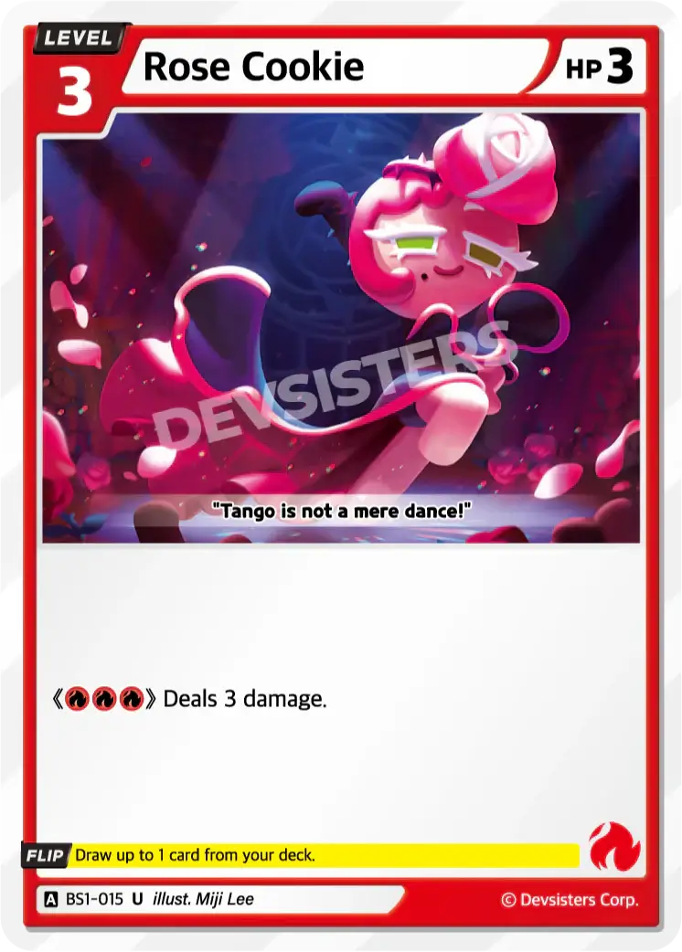 Rose Cookie BS1-015 C | Common Card featuring artwork of Rose Cookie performing a dance.