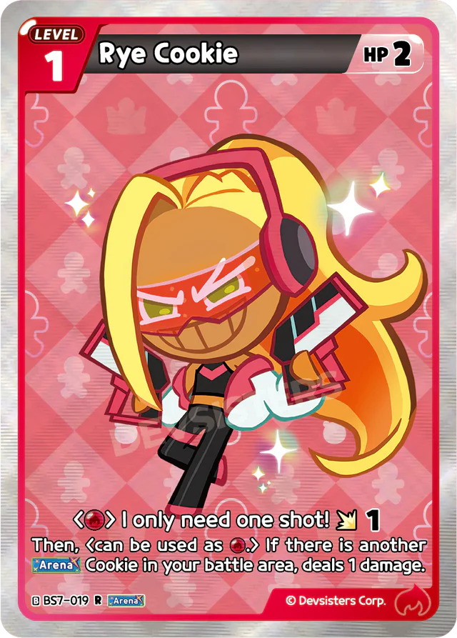 Rye Cookie BS7-019 R | Rare Card featuring a colorful character with text instructions