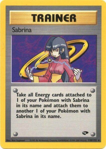 Sabrina (110/132) [Gym Challenge Unlimited] Trainer card showcasing Sabrina and gameplay details.