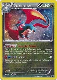 Salamence (8/20) (Cosmos Holo) (Blister Exclusive) [Black & White: Dragon Vault] card showcasing its ability and power.