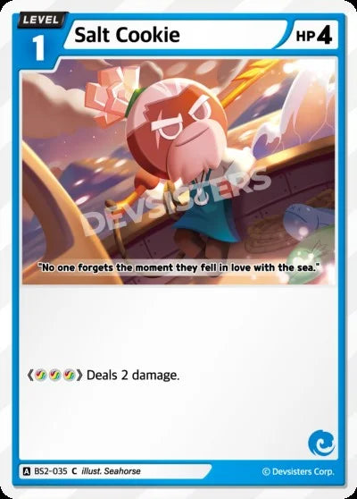 Salt Cookie BS2-035 C | Common Card showcasing its HP and damage description.