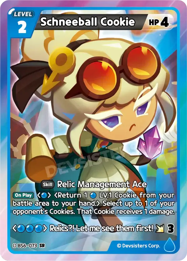 Schneeball Cookie BS6-073 SR | Super Rare Card featuring character design and game mechanics.