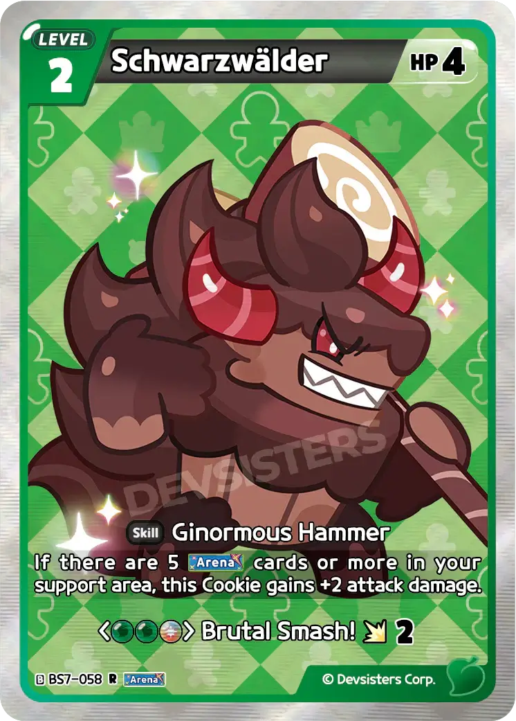 Schwarzwalder BS7-058 R | Rare Card featuring a character with HP 4 and special abilities.