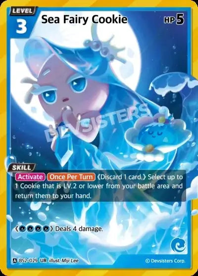 Sea Fairy Cookie (BS2-029) UR – Brave Beginning | Cookie Run TCG Ultra Rare Card featuring magical abilities and stunning design.