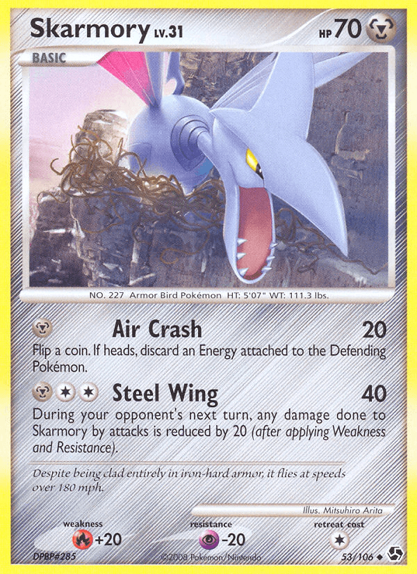 Skarmory (53/106) [Diamond & Pearl: Great Encounters] card showcasing its abilities and stats.