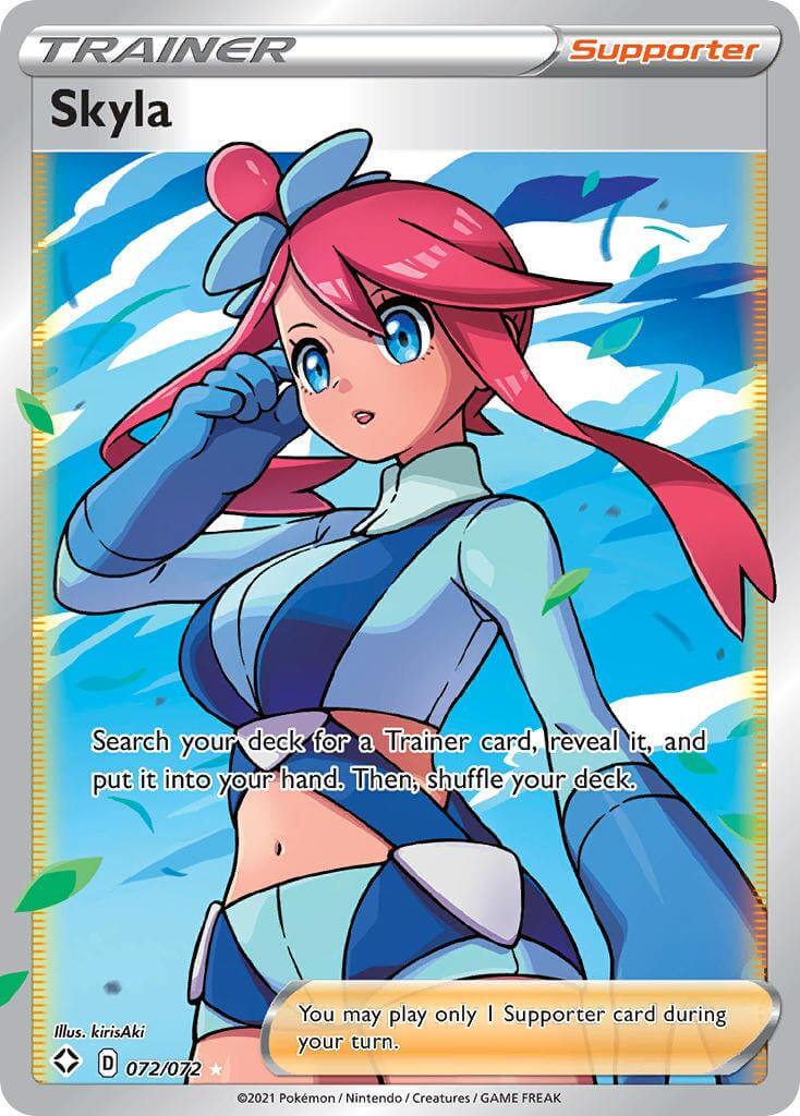 Skyla (072/072) [Sword & Shield: Shining Fates] ultra rare supporter card with vibrant art.