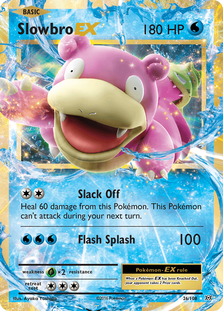 Slowbro EX (26/108) [XY: Evolutions] card featuring powerful abilities and vivid artwork.