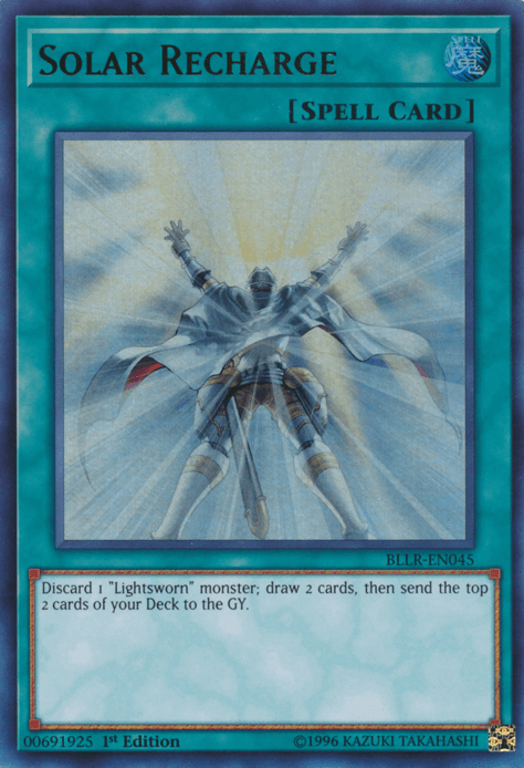 Solar Recharge [BLLR-EN045] Ultra Rare card art featuring a powerful spell effect, showcasing its card text.