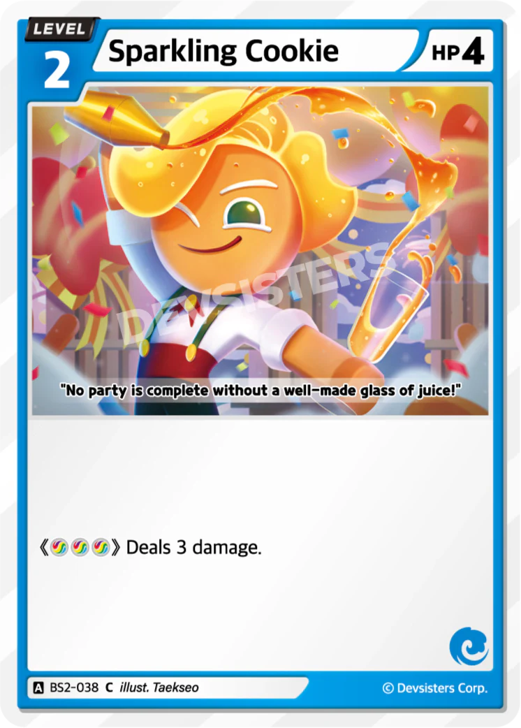 Sparkling Cookie BS2-038 C | Common Card featuring a colorful character with a glass of juice.