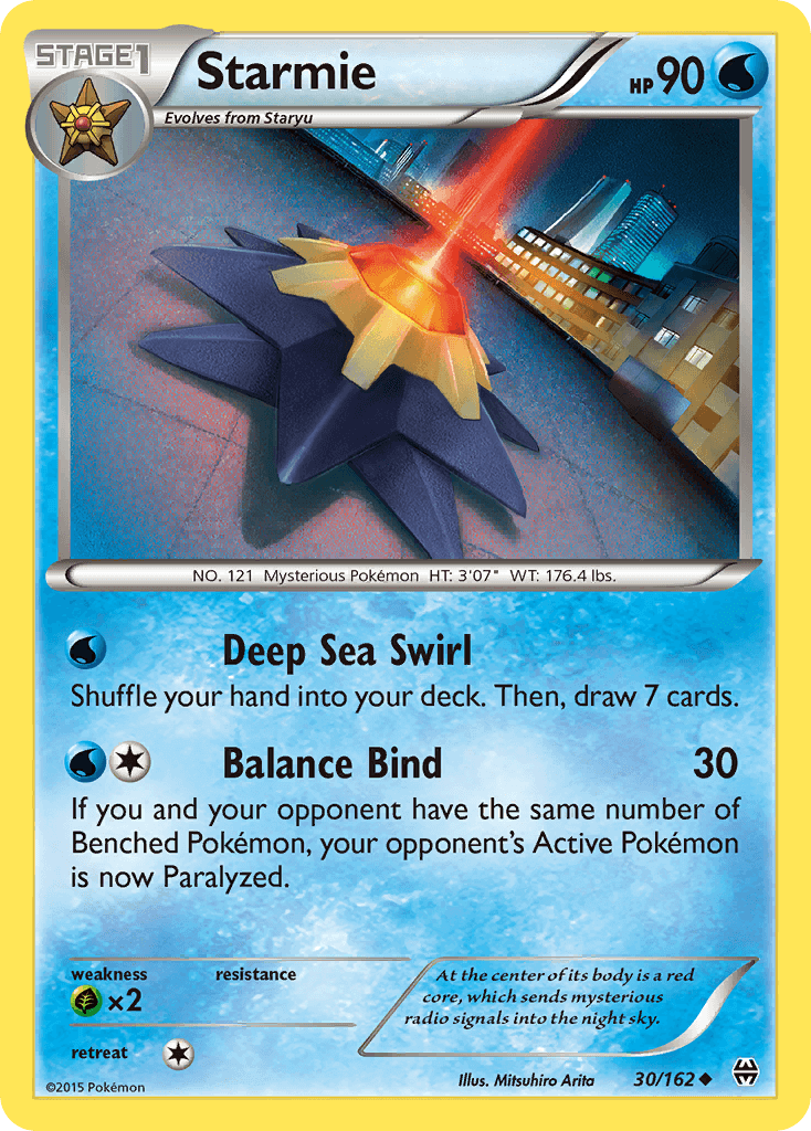 Starmie (30/162) [XY: BREAKthrough] water-type trading card with unique abilities and uncommon rarity.