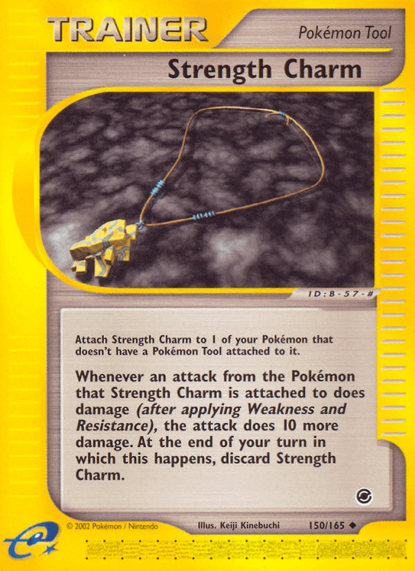 Strength Charm (150/165) [Expedition: Base Set] Pokémon Tool card with unique benefits for Pokémon attacks.