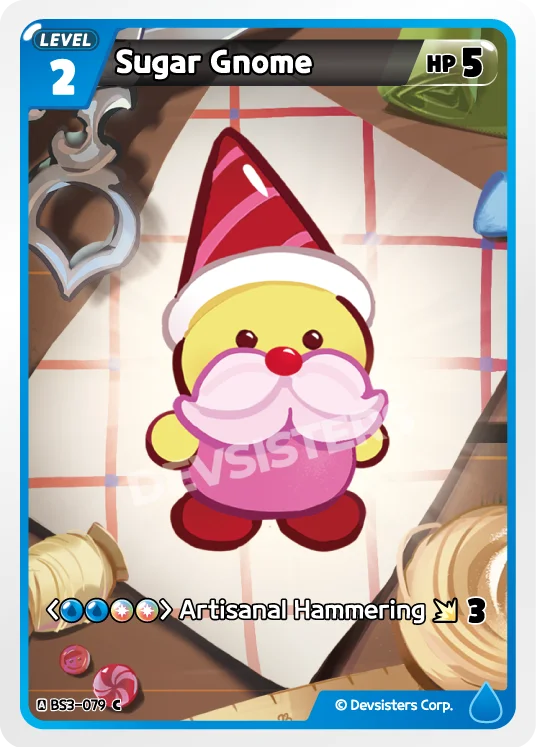 Sugar Gnome BS3-079 C | Common Card featuring a cute gnome character with a pink mustache and hat.