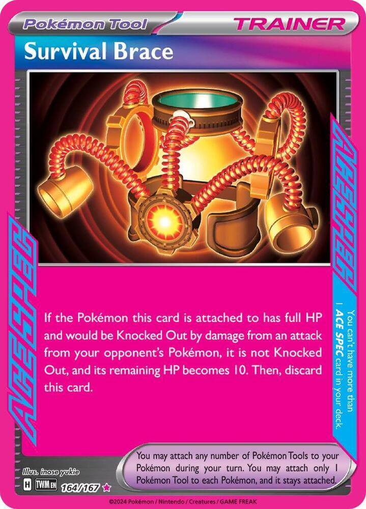 Survival Brace (164/167) [Scarlet & Violet: Twilight Masquerade] Pokémon Tool card with unique design.
