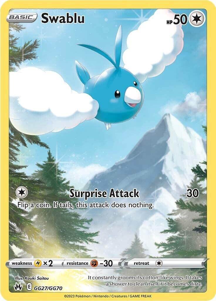 Swablu (GG27/GG70) [Sword & Shield: Crown Zenith] card featuring Surprise Attack move.