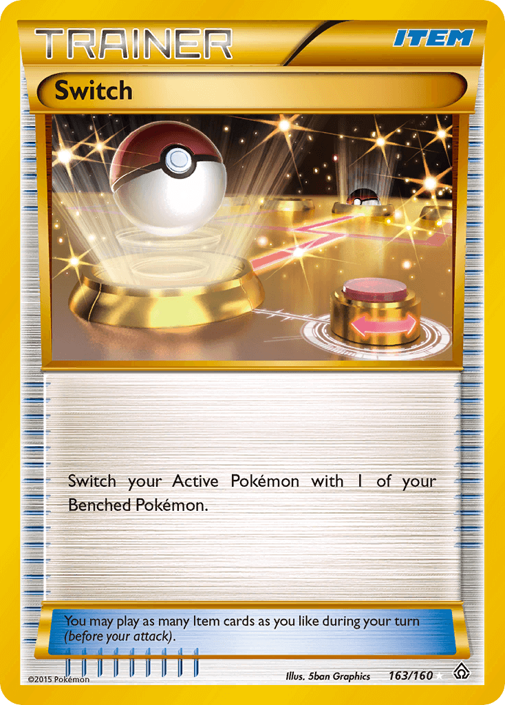 Switch (163/160) [XY: Primal Clash] Secret Rare Trainer Item card featuring a Poké Ball.