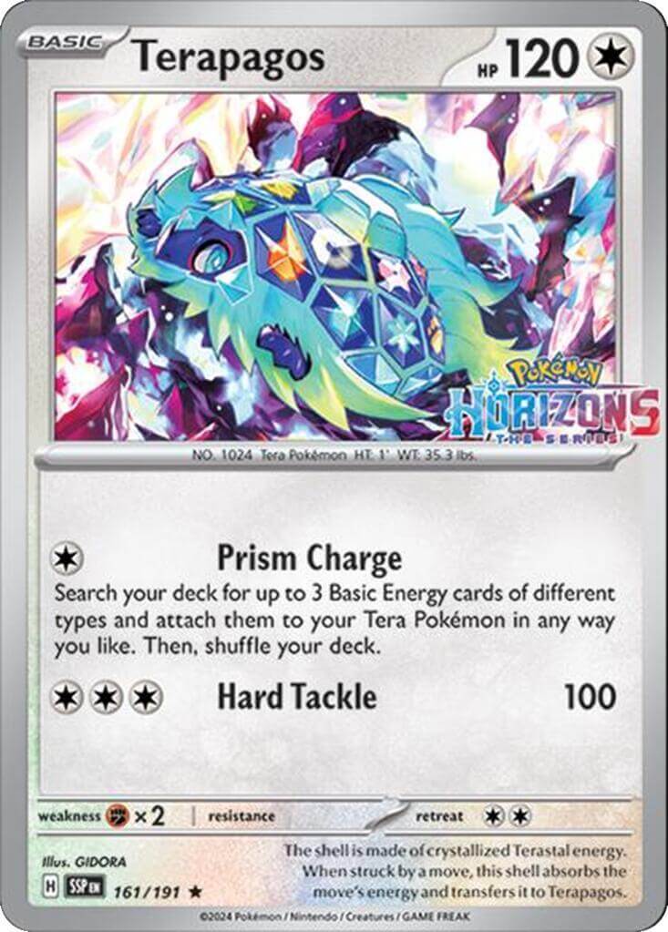 Terapagos (161/191) [Miscellaneous Cards] showcasing artwork and stats, featuring HP and special moves.