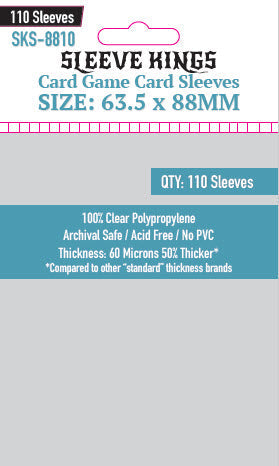 The Fox Experiment Compatible Card Sleeve Bundle (8801 x 1 + 8810 x 1 + 8814 x 1) packaging showcasing 110 clear card sleeves.