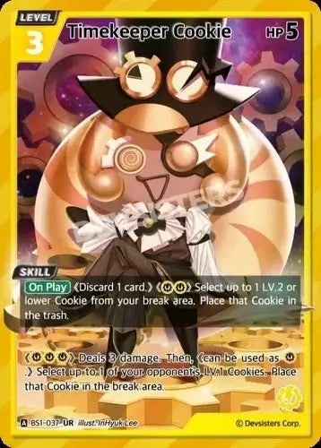 Timekeeper Cookie (BS1-037) UR – Brave Starter | Cookie Run Ultra Rare TCG Single Card