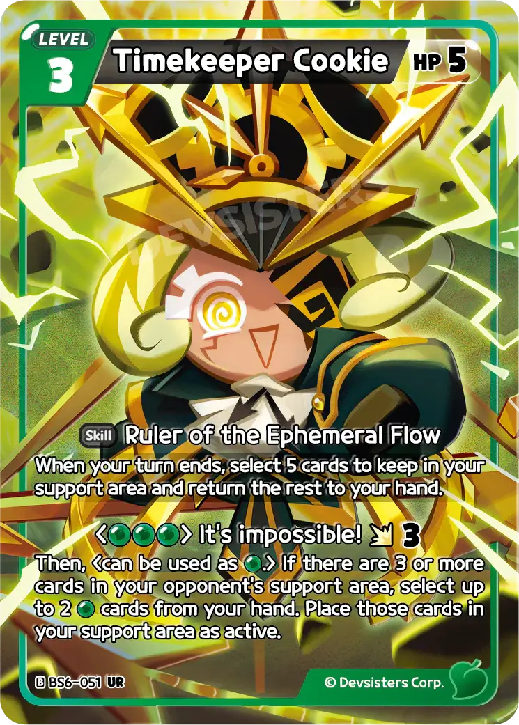 Timekeeper Cookie BS6-051 UR | Ultra Rare Card with striking full-art design and clockwork aesthetic.